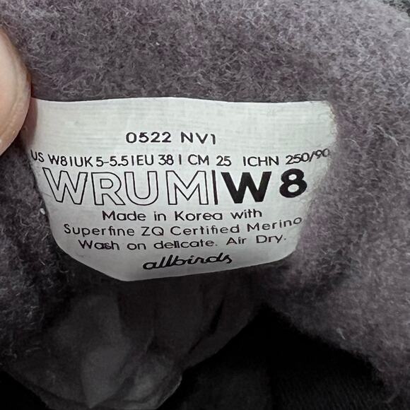Allbirds Wool Runner-up Mizzles Water-Repellent Sneakers Medium Gray Women 8 NWB - Picture 9 of 10